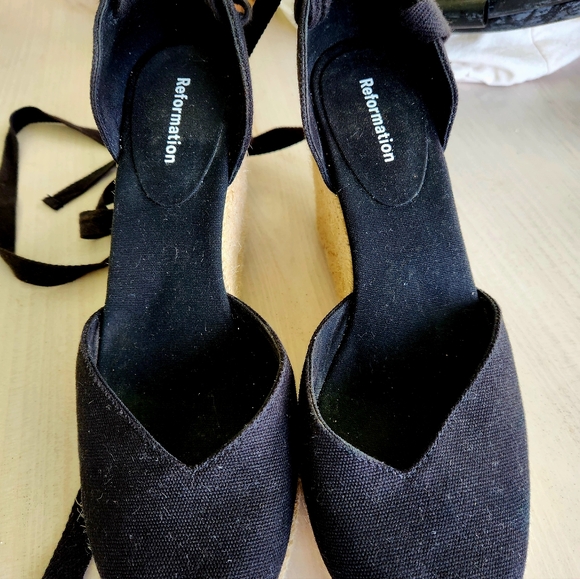 EUC Reformation Camilla Espadrille Wedge Heel Shoes Size 8.5 / 9 - Picture 7 of 11